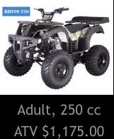 Adult, 250 cc ATV $1,175.00