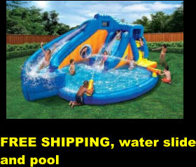 FREE SHIPPING, water slide and pool